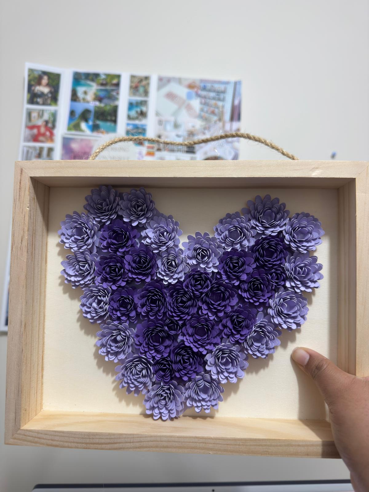 Rustic Floral Heart Wall Art β Handmade Wooden Frame Decor